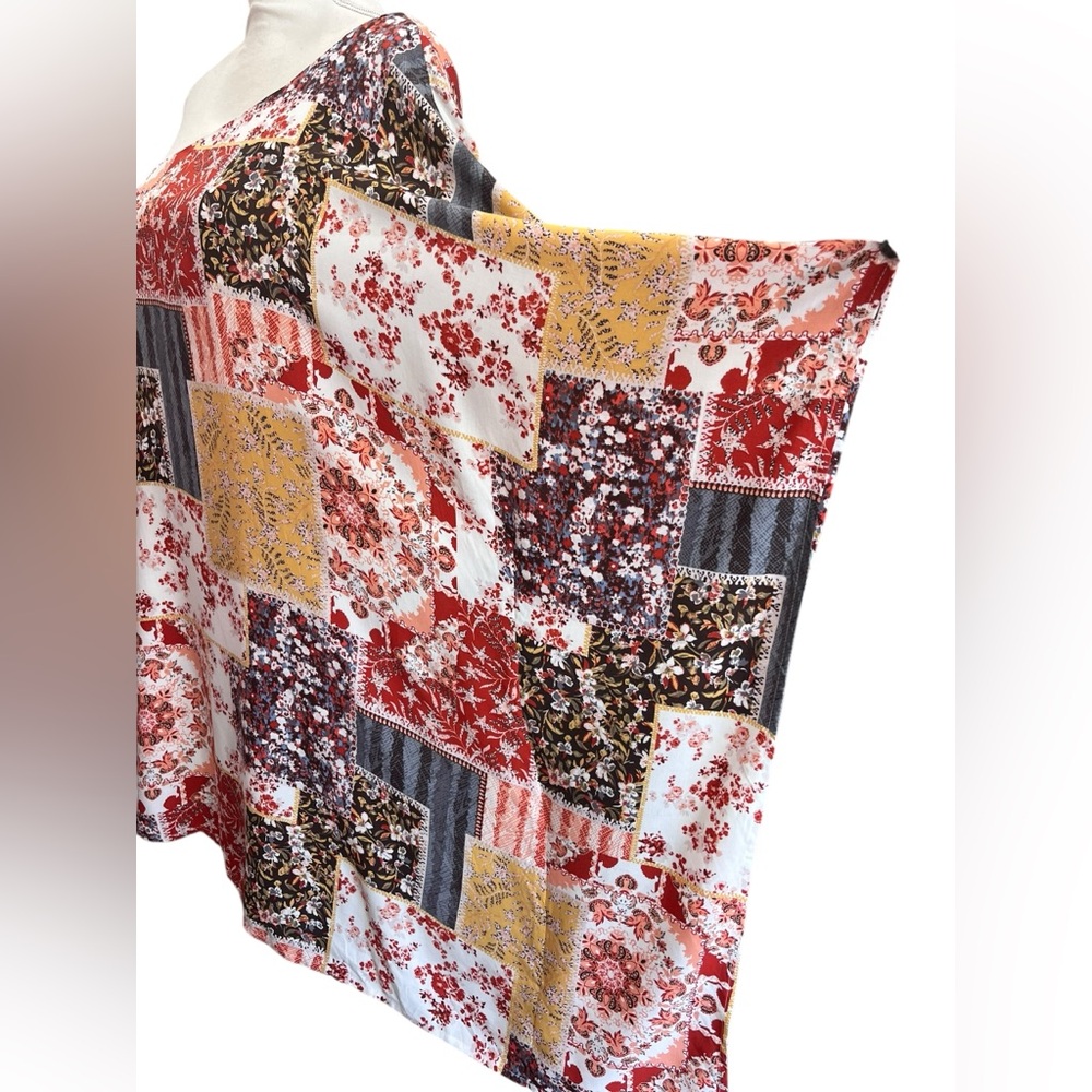 Savanna Jane Patchwork One Shoulder Boho Dress 1X… - image 4